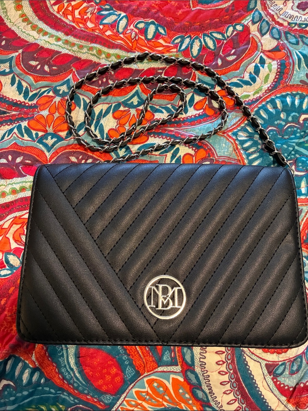 Badgley  Mischka Cross Body Clutch Black Hand Bag